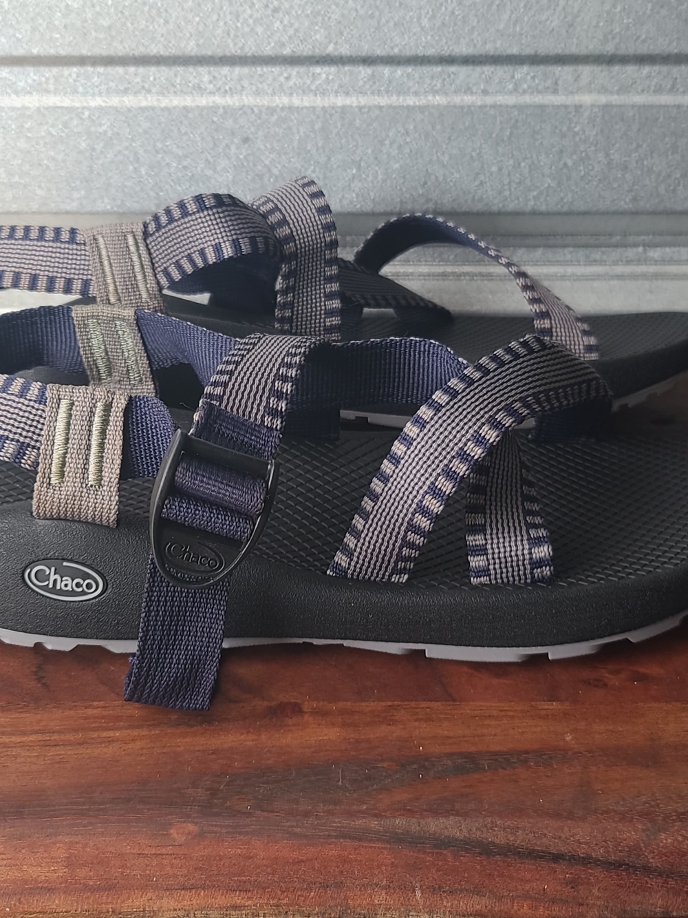 Chaco Mens 12 Sandals in Navy and Gray